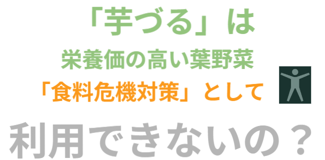 芋づるは栄養価の高い葉野菜、食料危機対策として日本でも活用できないの？